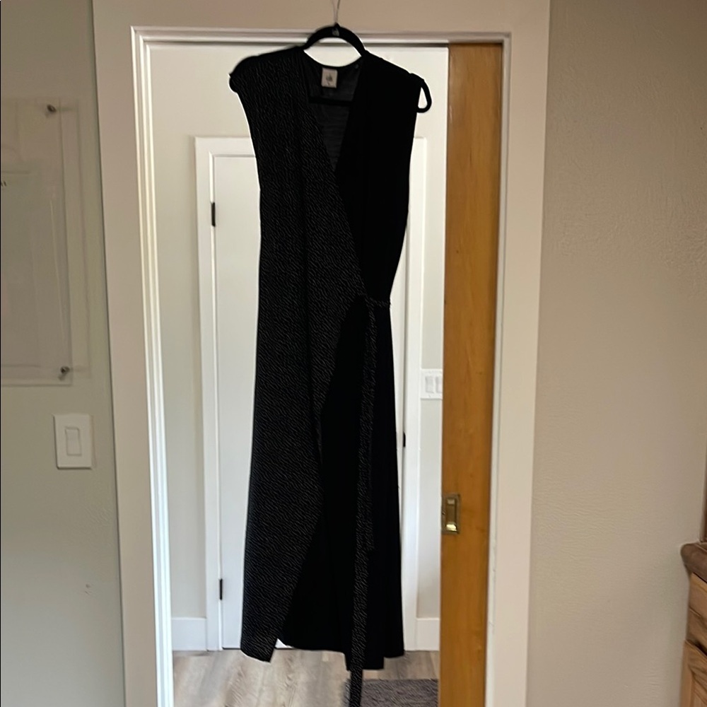 CAbi Black Disco Wrap Dress